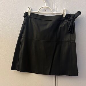 Aritzia Black leather wrap Women's Skirt
